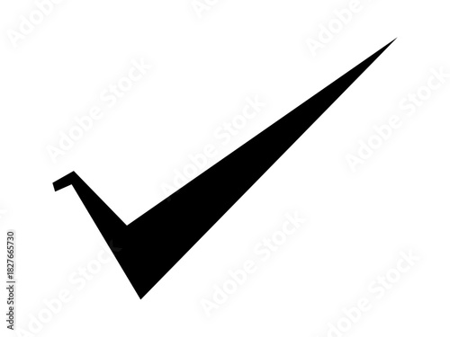 Black check mark icon, hand-drawn, as if painted with a brush