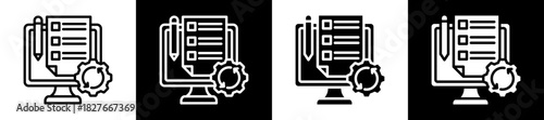 Task Automation Icon Set In Black And White Filled Style Collection