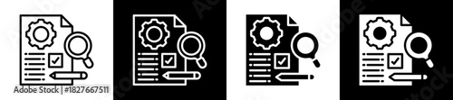 Project Evaluation Icon Set In Black And White Filled Style Collection