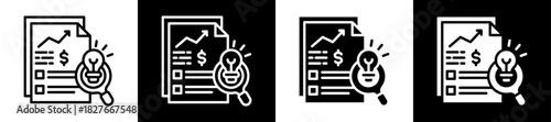 Smart Analytics Icon Set In Black And White Filled Style Collection