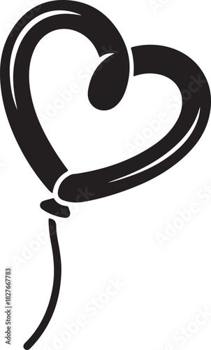 vector illustration of a heart shape baloon