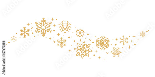 A vector image of snow and snowflake shapes suitable for use as a Christmas background. An element for your New Year's greeting card and greeting design.