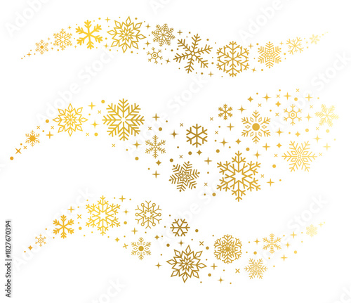 A vector image of snow and snowflake shapes suitable for use as a Christmas background. An element for your New Year's greeting card and greeting design.