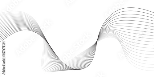 Abstract wave lines dynamic flowing colorful light isolated background.