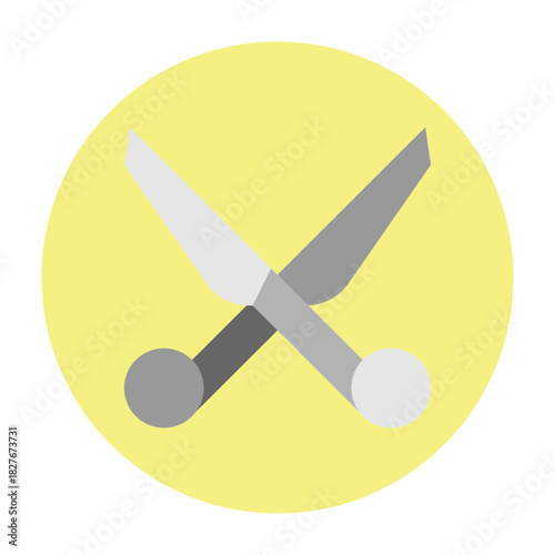 Medical Scissors Vector Flat Icon Design