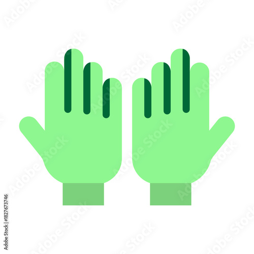 Surgical Gloves Vector Flat Icon Design