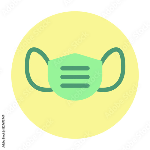 Face Mask Vector Flat Icon Design