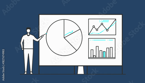 Business Presentation Man Explaining Graphs for Strategic Growth