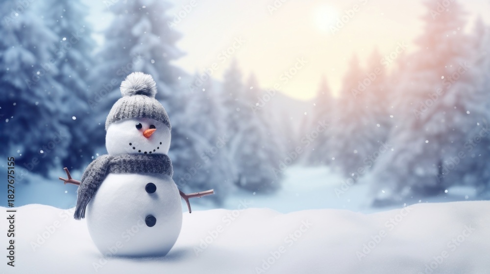 Obraz premium Snowman winter outdoors nature.