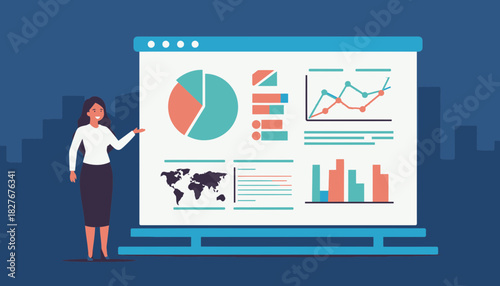Business Presentation with Data Analysis and Chart Illustrations