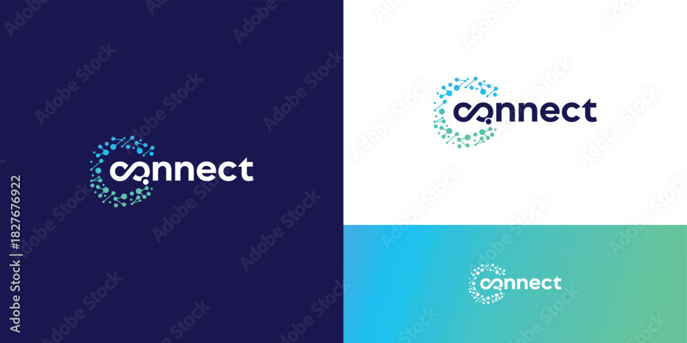 Fototapeta premium Technology connection idea, Technology connection symbol, Technology connection vector logo design 