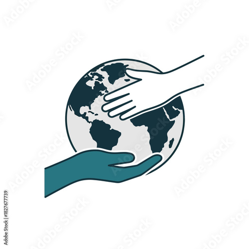 Hands Holding Globe Symbolizing Global Unity and Support