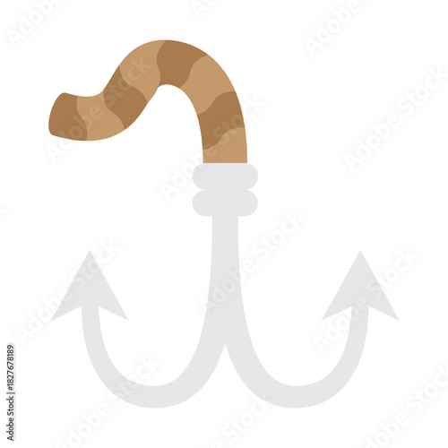Grappling Hook Vector Flat Icon Design