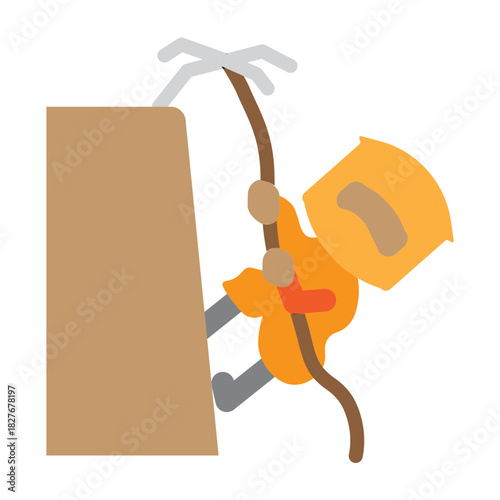 Wall Climbing Vector Flat Icon Design