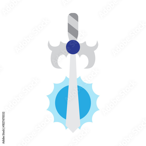 Moonlit Blade Vector Flat Icon Design