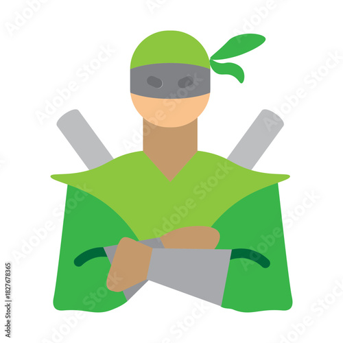 Master Ninja Vector Flat Icon Design