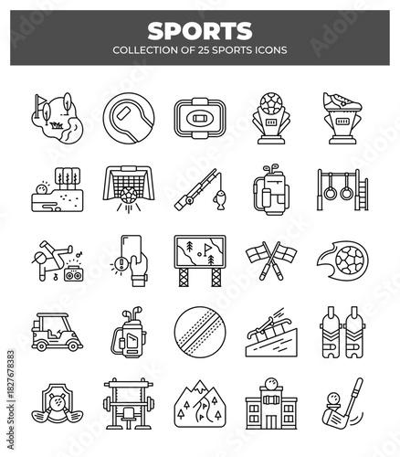 Collection of 25 Sports Icons. A Visual Guide to Various Sports and Activities