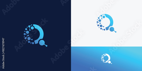 digital technology network, global solution idea , logo design template.