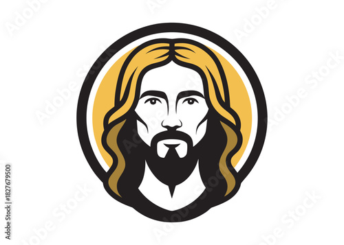 Jesus christ face with a circle around, 