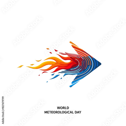 World Meteorological Day Colorful Abstract Arrow Flame Design Graphic