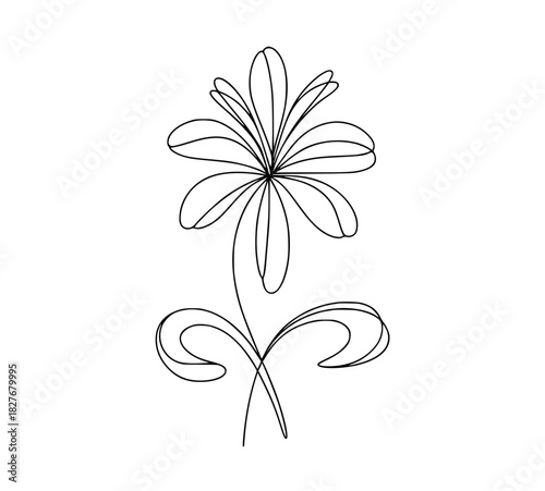 Elegant minimalist flower line art for modern designs and creative botanical projects