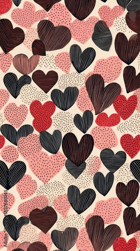 Fototapeta premium Heart pattern backgrounds creativity.