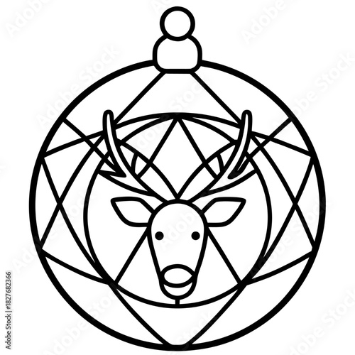 Elegant Christmas Ornament with Deer Design a Festive Holiday Season Illustration