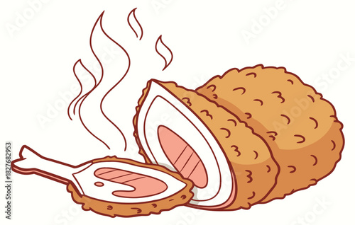 Crispy Fried Food Illustration with appetizing look 