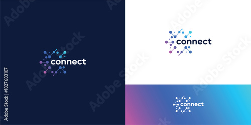 connection tech logo design inspiration 