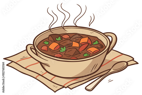 Warm and inviting bowl of stew, ready to enjoy