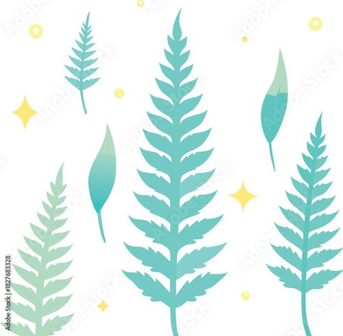 Vector fantasy coral world pattern with organic orbs