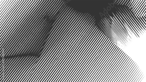Black and white diagonal striped abstract pattern with rough texture background