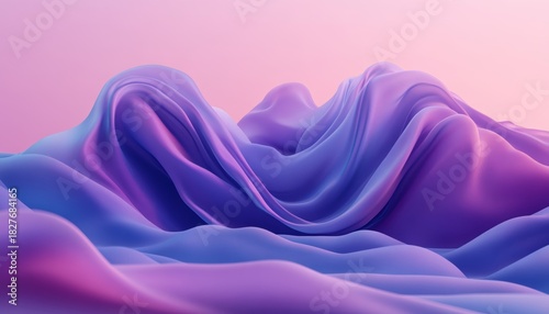 Fototapeta Naklejka Na Ścianę i Meble -  Soft Waves and Abstract Purple Textures for Elegant Graphic Design Material, 3D Rendering Background