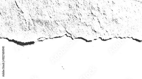 Black and white textured background with rough jagged line and speckled pattern vector