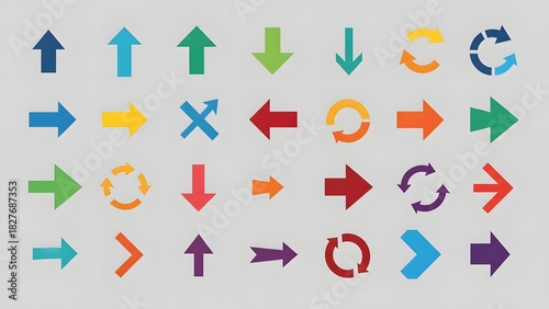 Free Download Colorful arrow collection for directional guidance and navigation design elements - GFXLoad