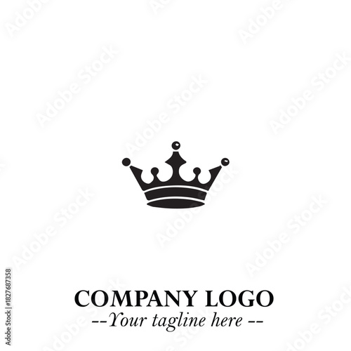 Elegant Black Crown Logo Symbol on a Clean White Background for Premium Branding Design
