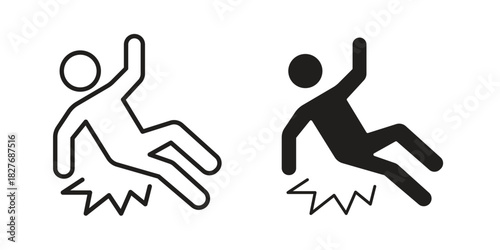 Accident icons Concepts. black solid and line stroke designs for web and app use