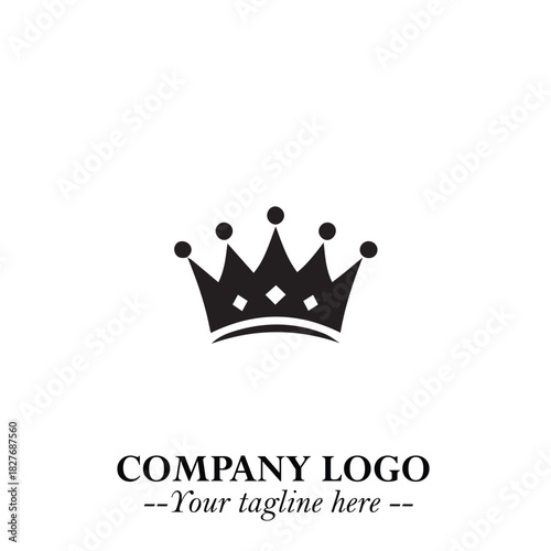 Elegant Black Crown Logo Symbol on a Clean White Background for Premium Branding Design