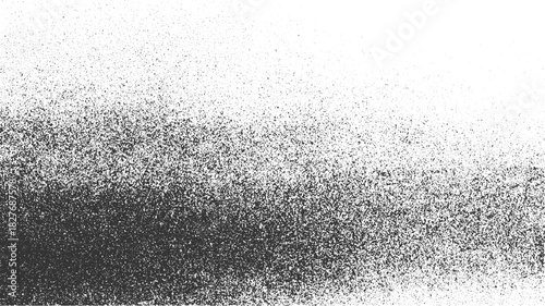 Black and white speckled texture background with gradient density vector