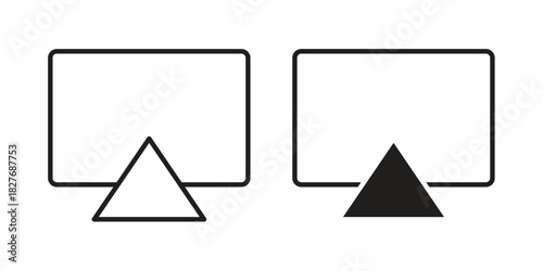 Airplay icons Concepts. black solid and line stroke designs for web and app use