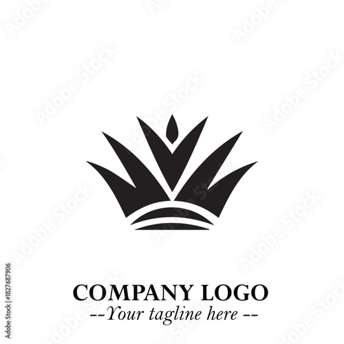 Elegant Black Crown Logo Symbol on a Clean White Background for Premium Branding Design