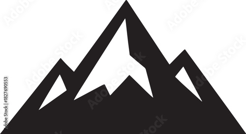 Flat Vector Silhouette of Uneven Mountain Peaks – Minimal Geometric Design