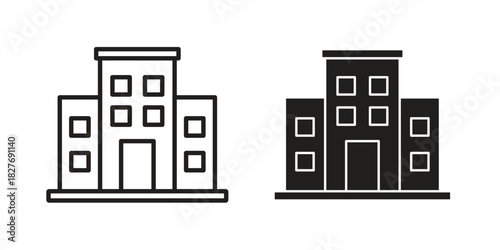 Build icons Concepts. black solid and line stroke designs for web and app use