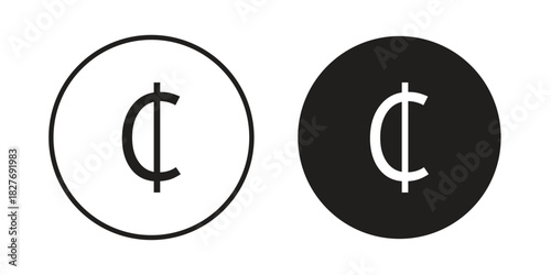 Cedi signs collection Silhouette flat icon design element.