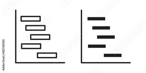 Chart gantt icons Concepts. black solid and line stroke designs for web and app use