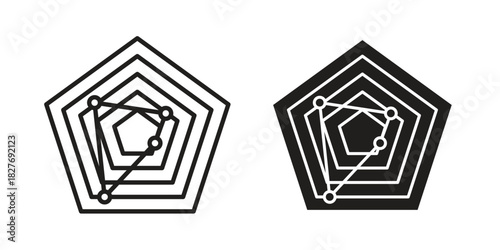 Chart-radar icons Concepts. black solid and line stroke designs for web and app use