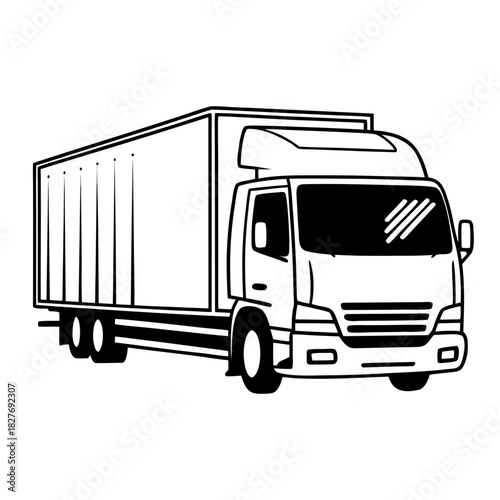 “Freight Transport Truck Illustration – Front Angle View”