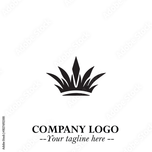 Elegant Black Crown Logo Symbol on a Clean White Background for Premium Branding Design