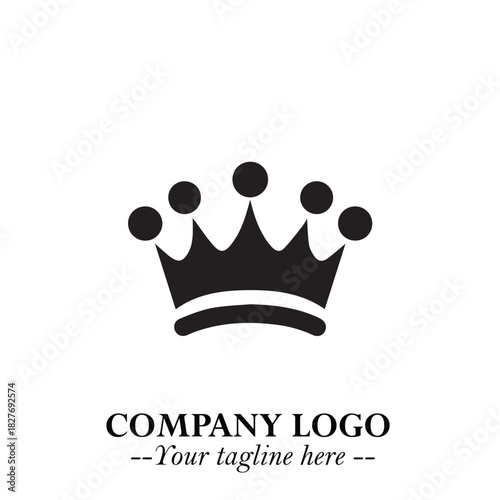 Elegant Black Crown Logo Symbol on a Clean White Background for Premium Branding Design