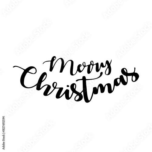 merry christmas lettering vector isolated